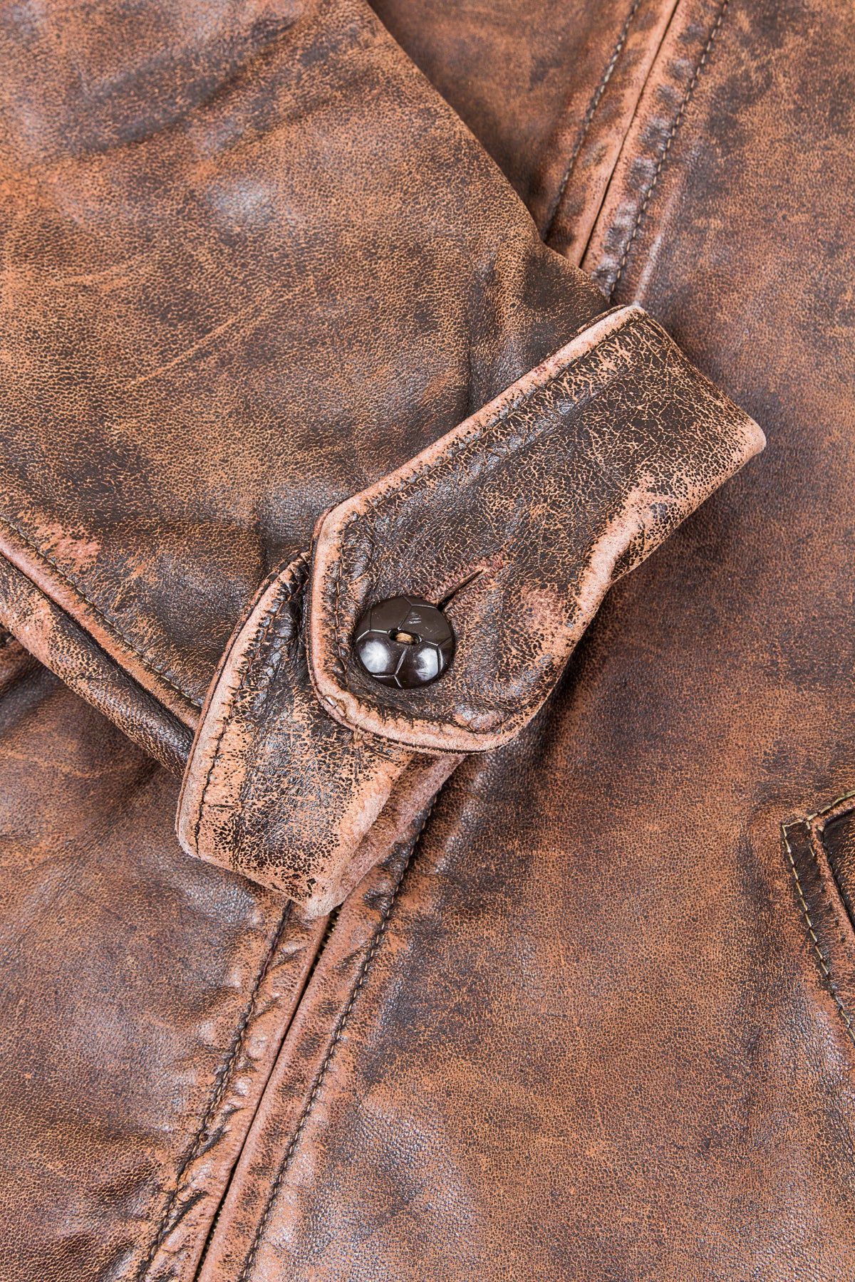 Vintage Original 40/50s Halfbelt Horsehide Leather Jacket