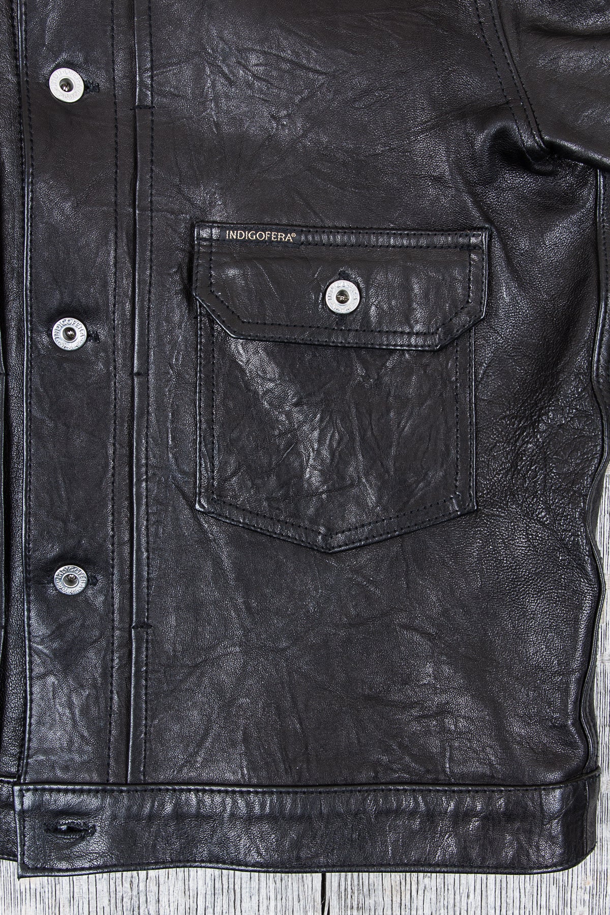 Secondhand Indigofera Black Grant Leather Jacket