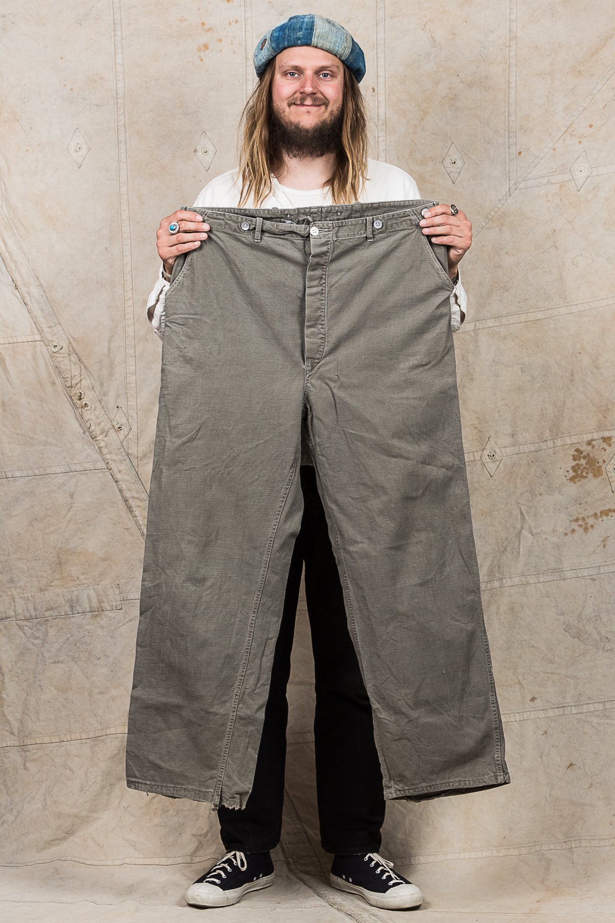 Vintage 1940s / 50s Swedish Cinch Back Army Pants "Grötbyxor" No. 5