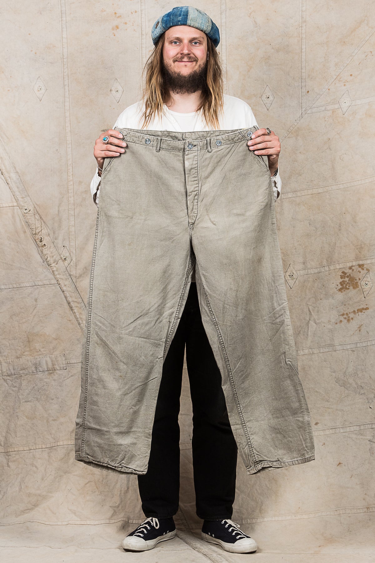 Vintage 1940s / 50s Swedish Cinch Back Army Pants "Grötbyxor" No. 6