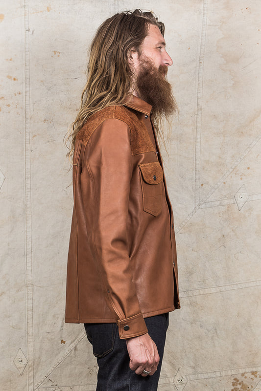 Indigofera Fargo Leather Jacket 2 Tone Cognac