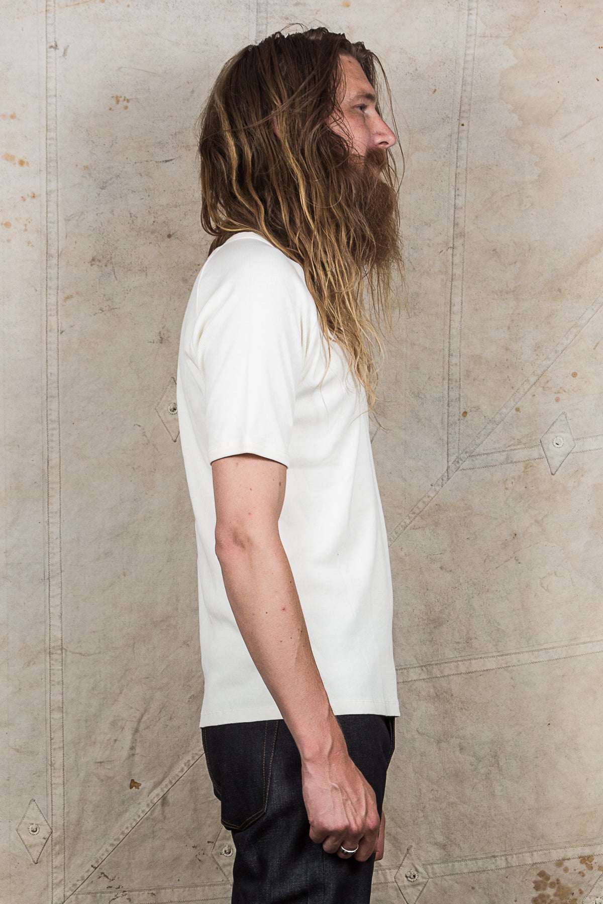 Indigofera Harvey Rib T-Shirt Cocatoo White