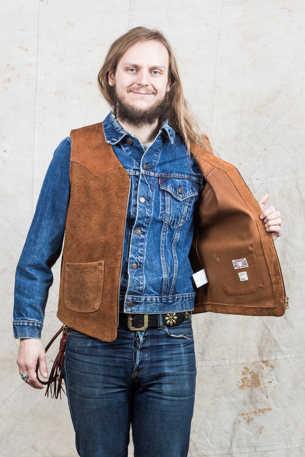 Indigofera Monroe Leather Vest Brown
