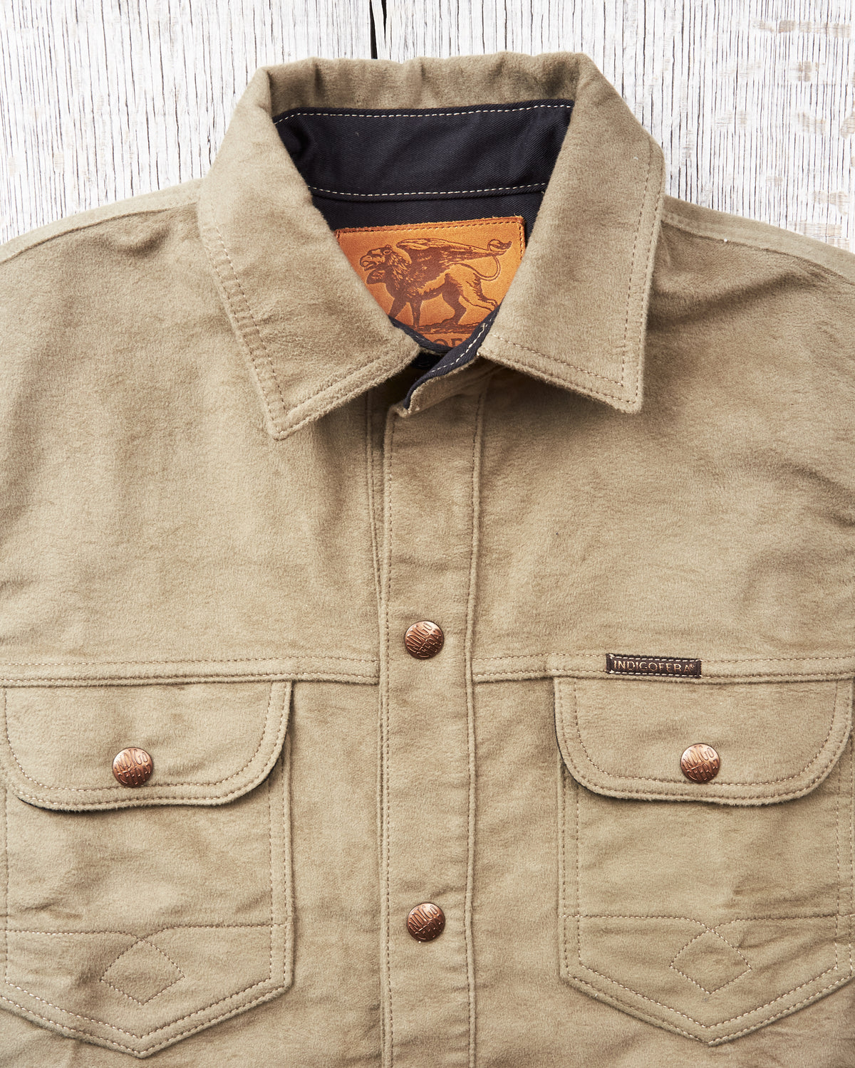 Indigofera Copeland Shirt Moleskin Dark Lovat
