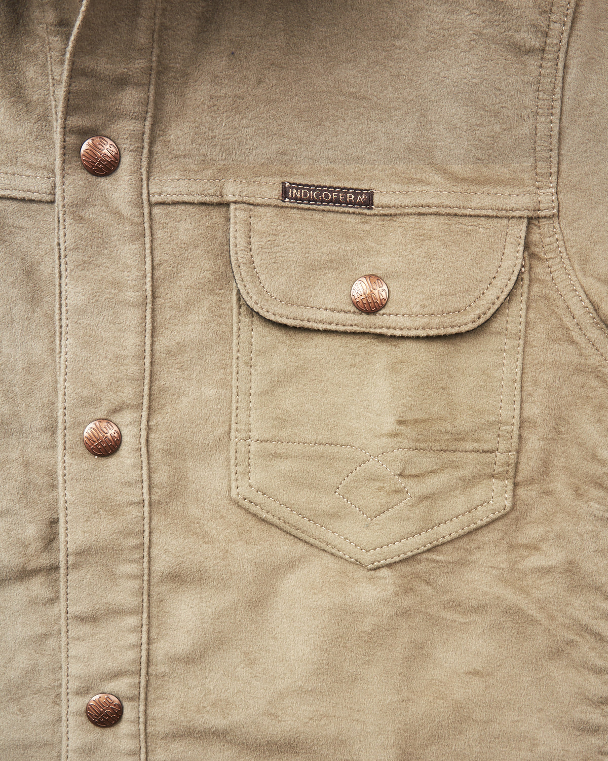 Indigofera Copeland Shirt Moleskin Dark Lovat