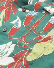 Sun Surf Rayon Hawaiian Shirt Canoe Tree Green