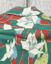 Sun Surf Rayon Hawaiian Shirt Canoe Tree Green