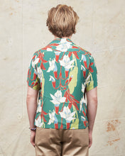 Sun Surf Rayon Hawaiian Shirt Canoe Tree Green