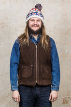 Second Hand Indigofera Monroe Shearling Leather Vest Brown