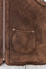 Second Hand Indigofera Monroe Shearling Leather Vest Brown