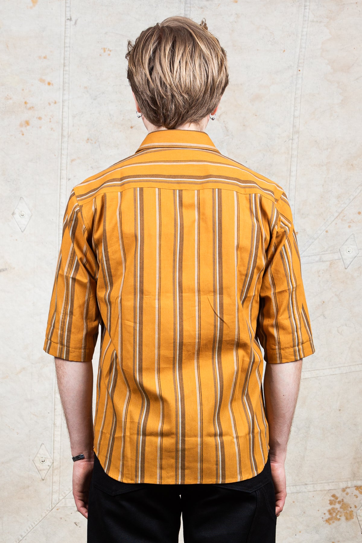 Indigofera Delray Cotton / Linen Orange and Brown Stripe