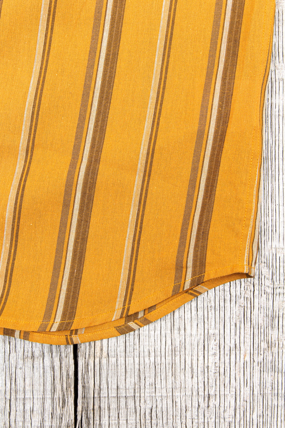 Indigofera Delray Cotton / Linen Orange and Brown Stripe