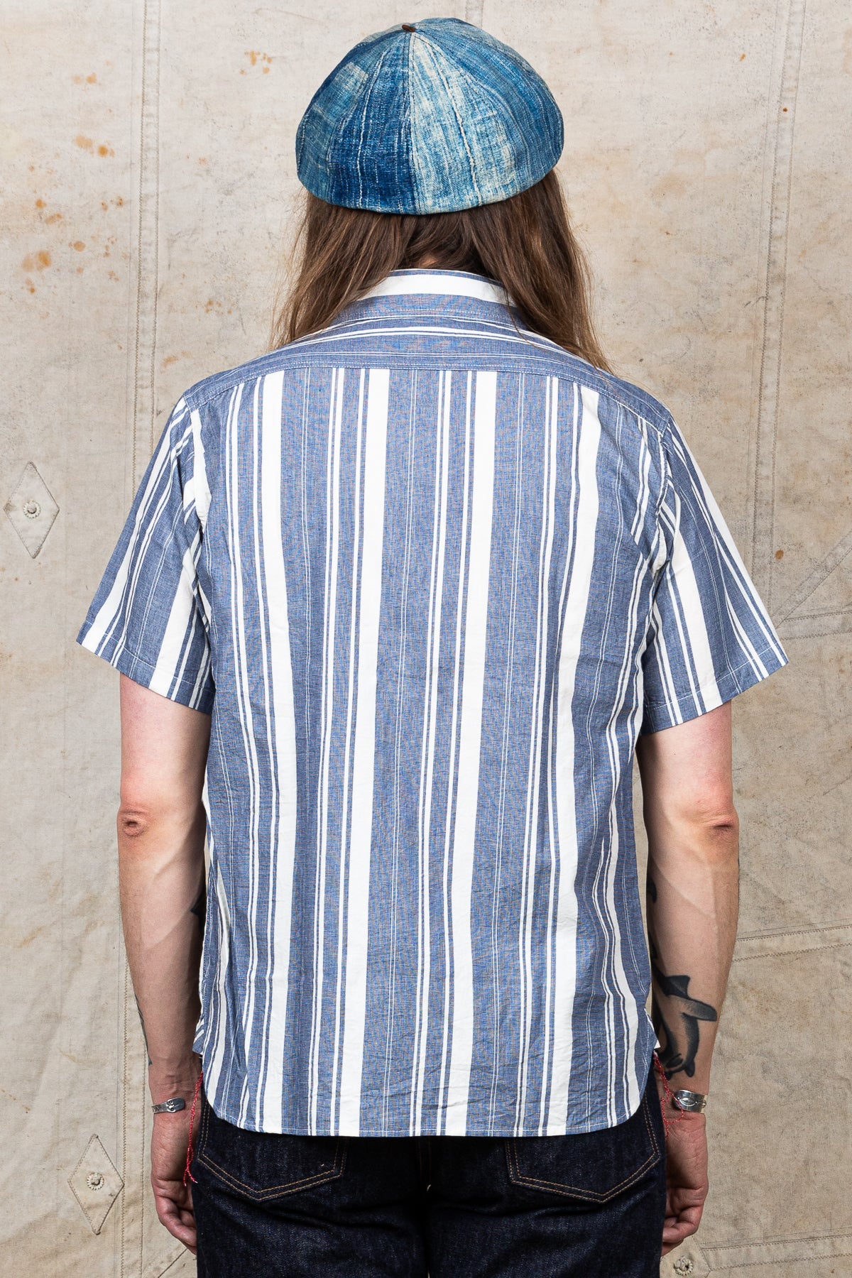 Sugar Cane & Co. Short Sleeve Random Stripe Work Shirt