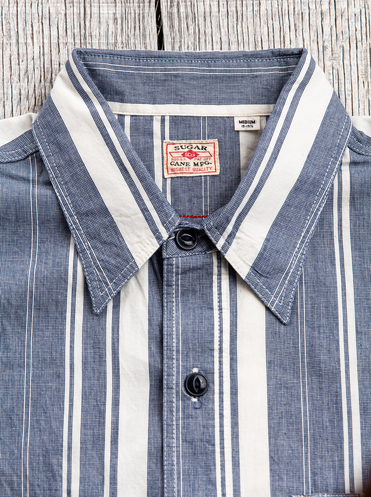 Sugar Cane & Co. Short Sleeve Random Stripe Work Shirt