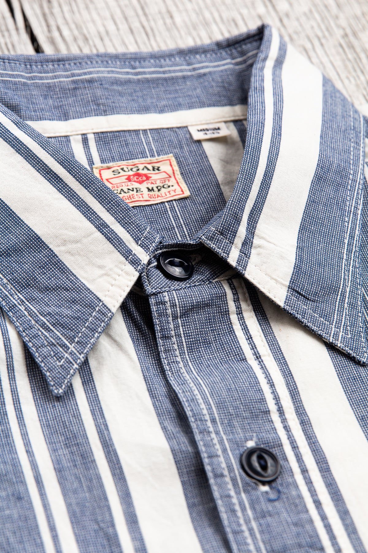 Sugar Cane & Co. Short Sleeve Random Stripe Work Shirt