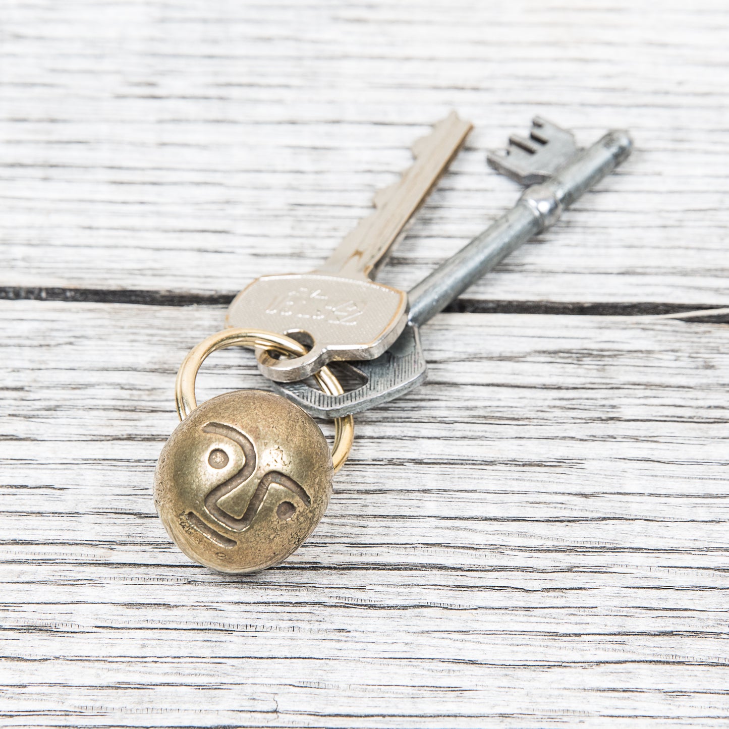 Tender Brass Ball Keyring