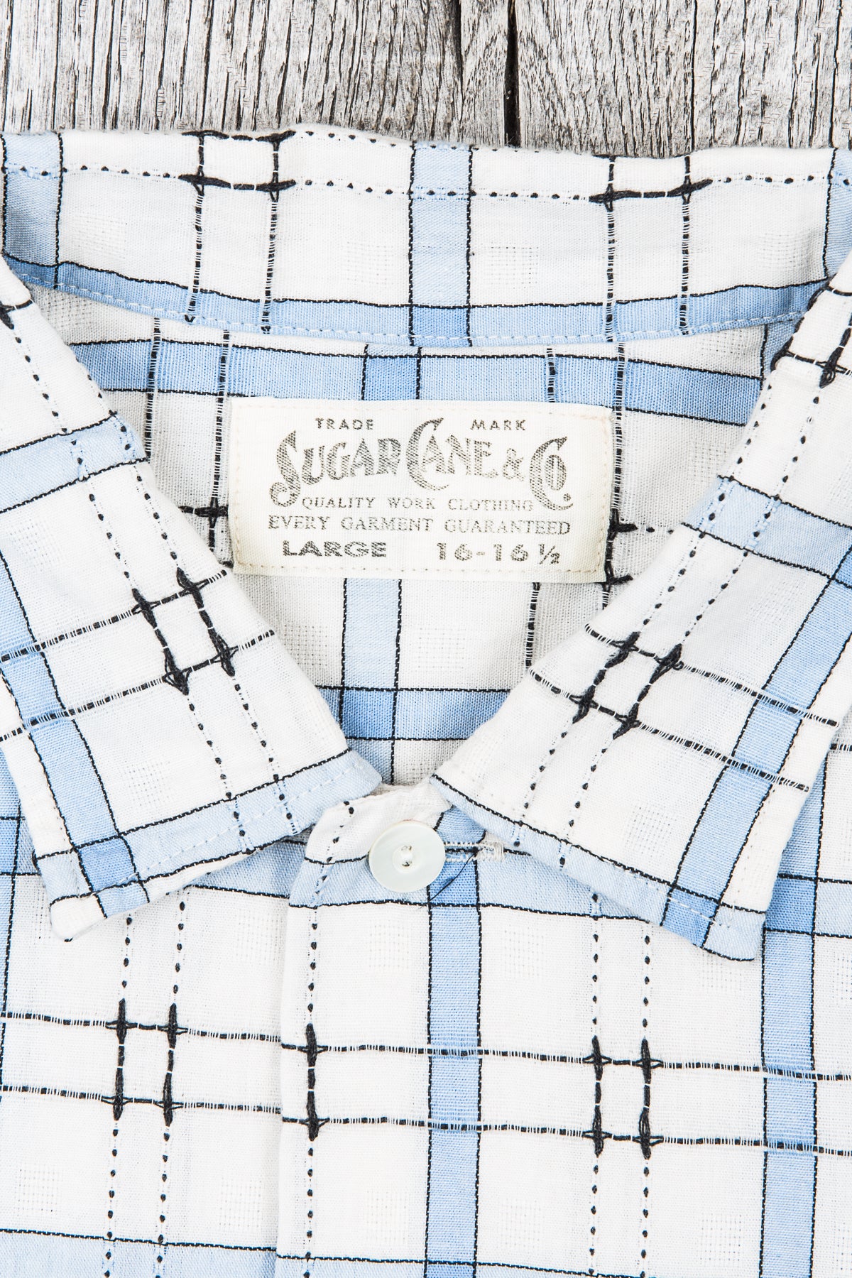 Sugar Cane & Co. Dobby Check Short Sleeve Open Shirt