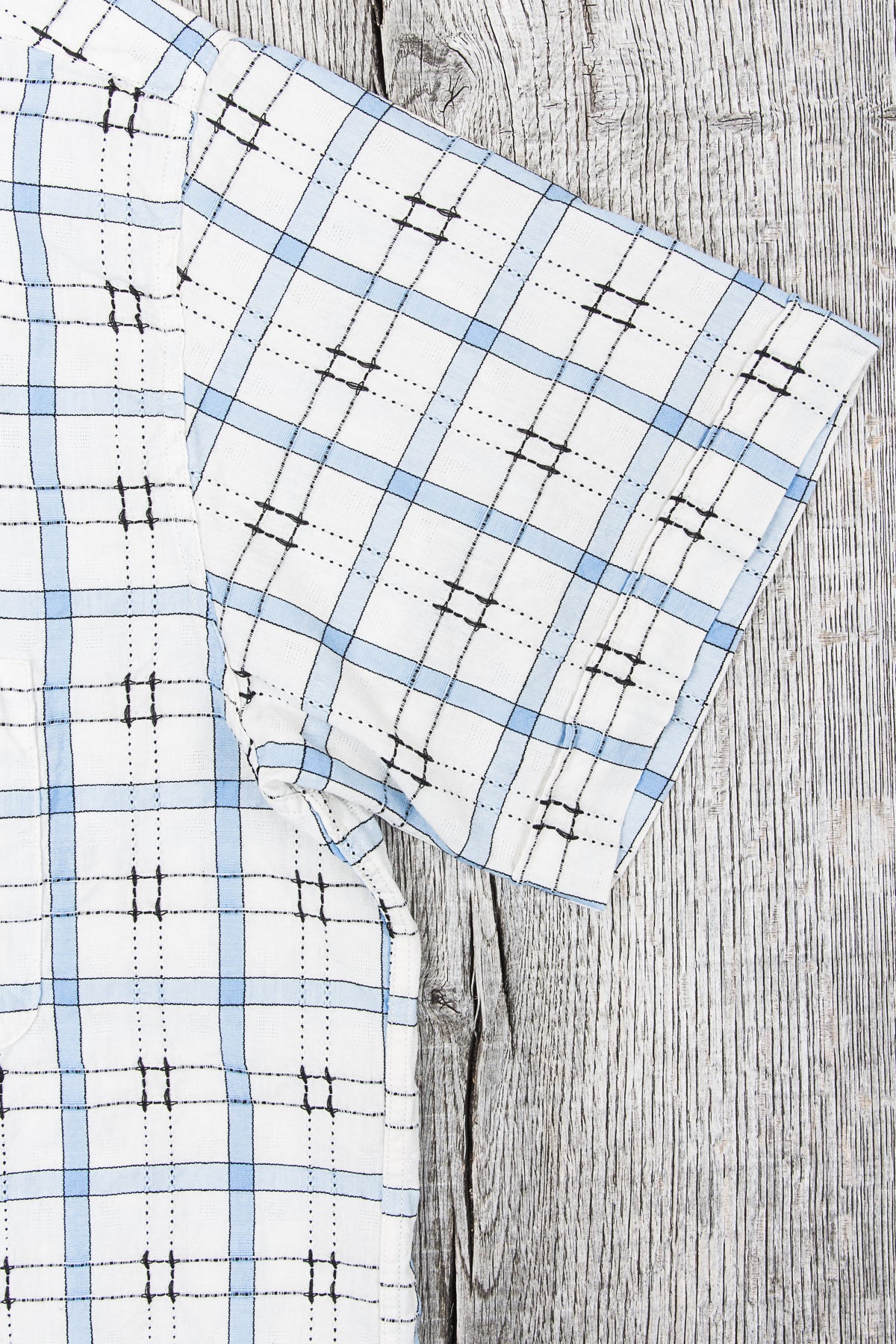 Sugar Cane & Co. Dobby Check Short Sleeve Open Shirt