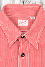 Sugar Cane & Co Long Sleeved Hickory Stripe Work Shirt Red