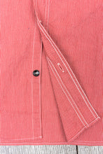 Sugar Cane & Co Long Sleeved Hickory Stripe Work Shirt Red