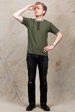 Buzz Rickson's Short Sleeve Henley T-shirt Olive