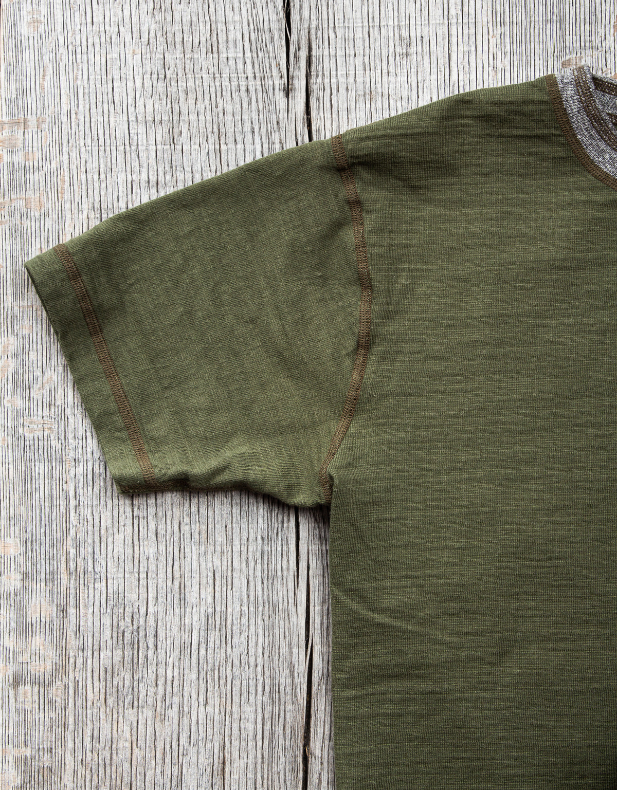 Buzz Rickson's Short Sleeve Henley T-shirt Olive