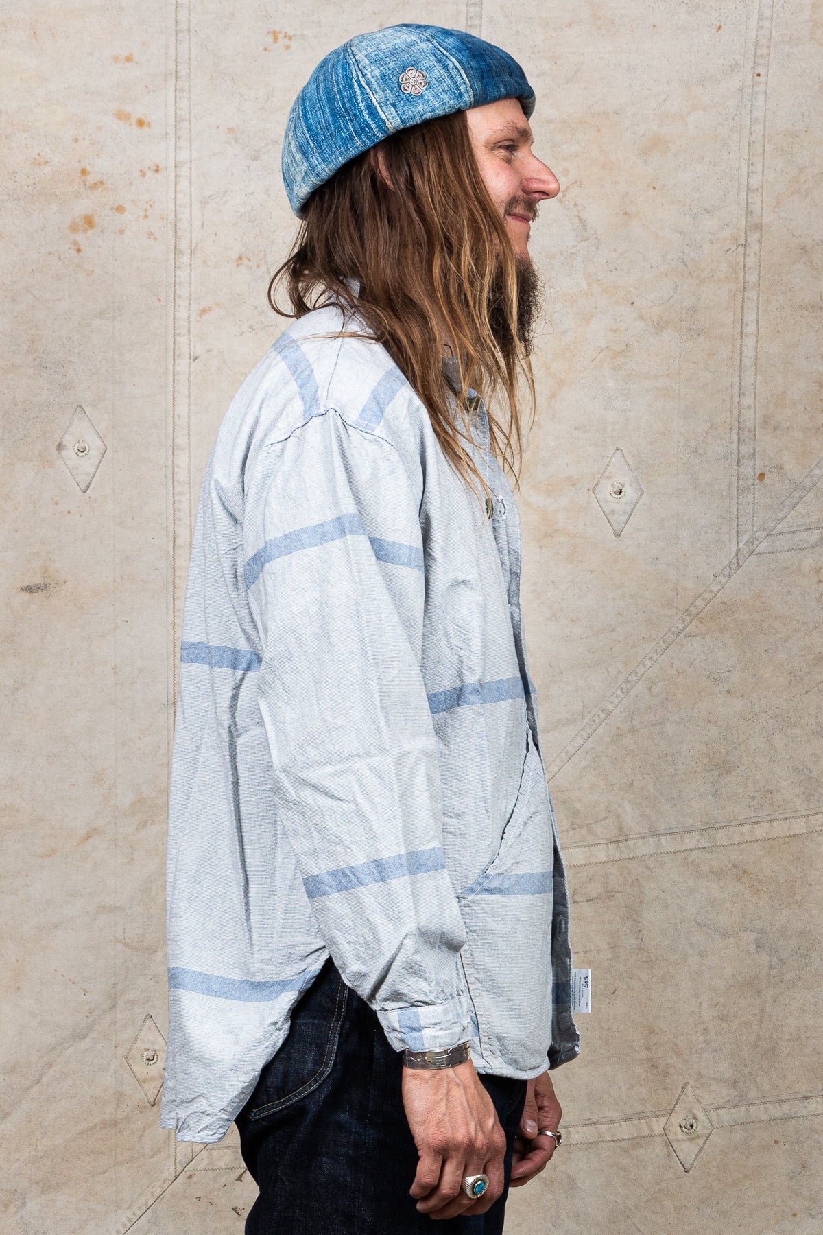 Tender Long Sleeve Wallaby Pocket Tail Shirt Rinsed Laundry Bag Cloth