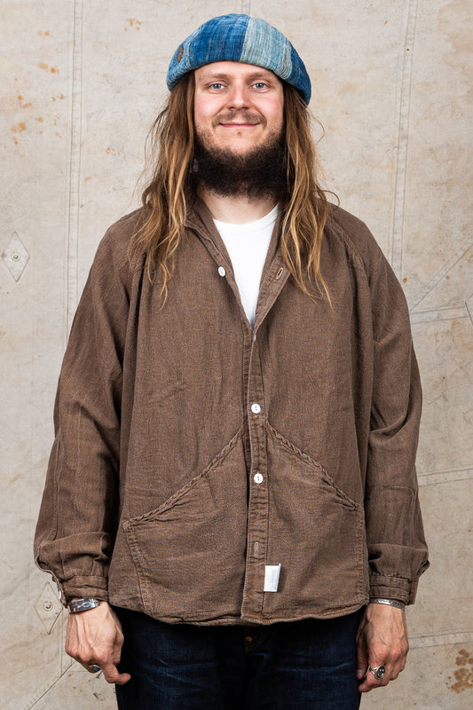 Tender Type 431 Long Sleeve Raglan Wallaby Shirt Walnut Dyed Wave Calico
