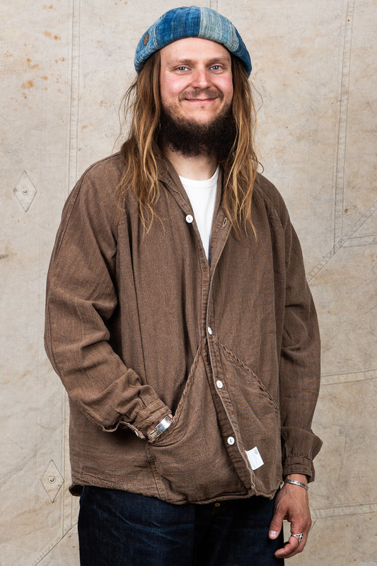 Tender Type 431 Long Sleeve Raglan Wallaby Shirt Walnut Dyed Wave Calico