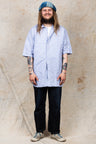Tender Weaver's Stock Short Sleeved Tail Shirt Blue Hatch