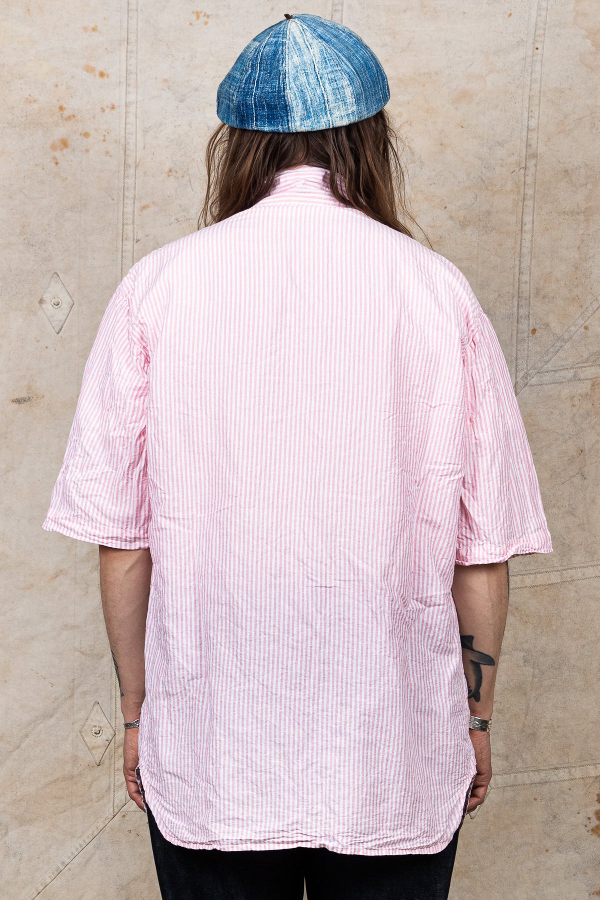 Tender Weaver's Stock Short Sleeved Tail Shirt Mint Bengal Stripe