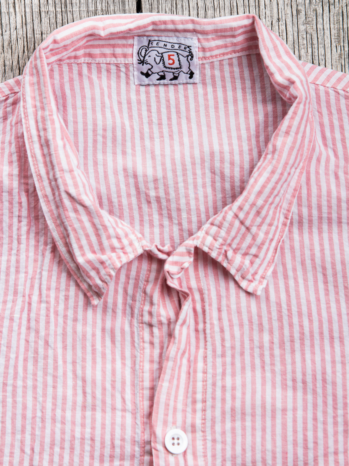 Tender Weaver's Stock Short Sleeved Tail Shirt Mint Bengal Stripe