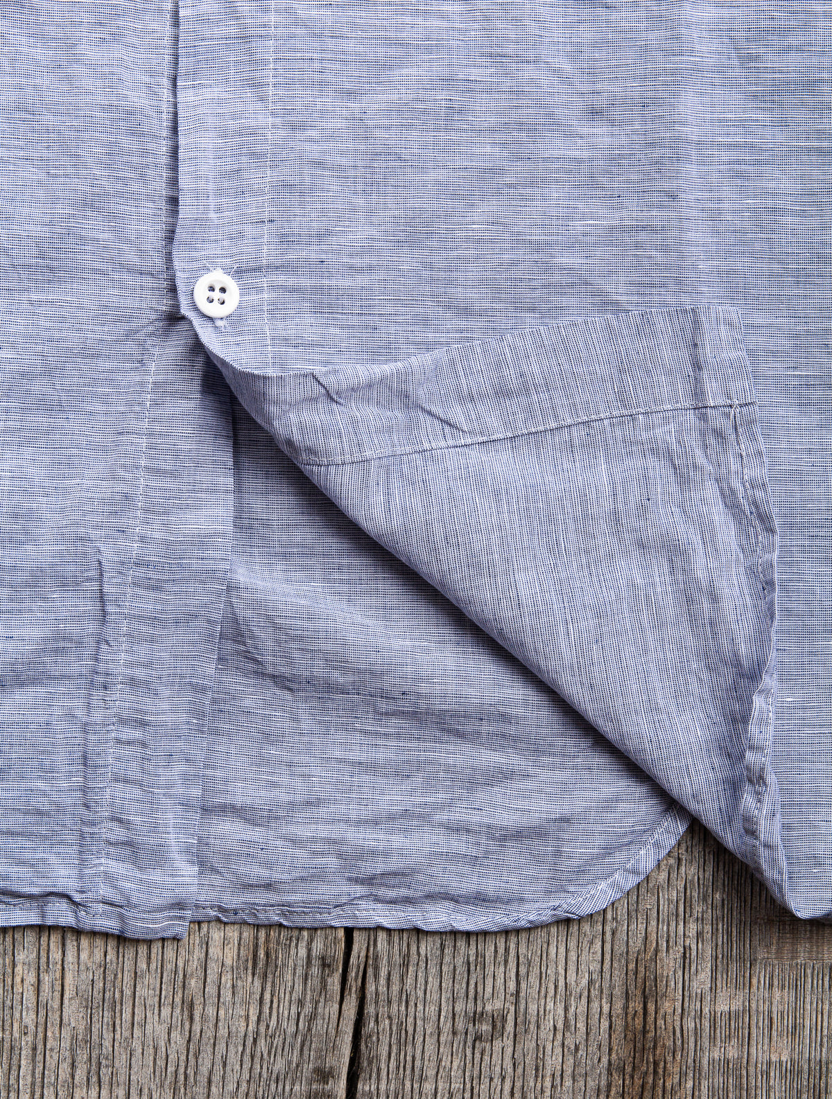 Tender Weaver's Stock Short Sleeved Tail Shirt Blue Hatch
