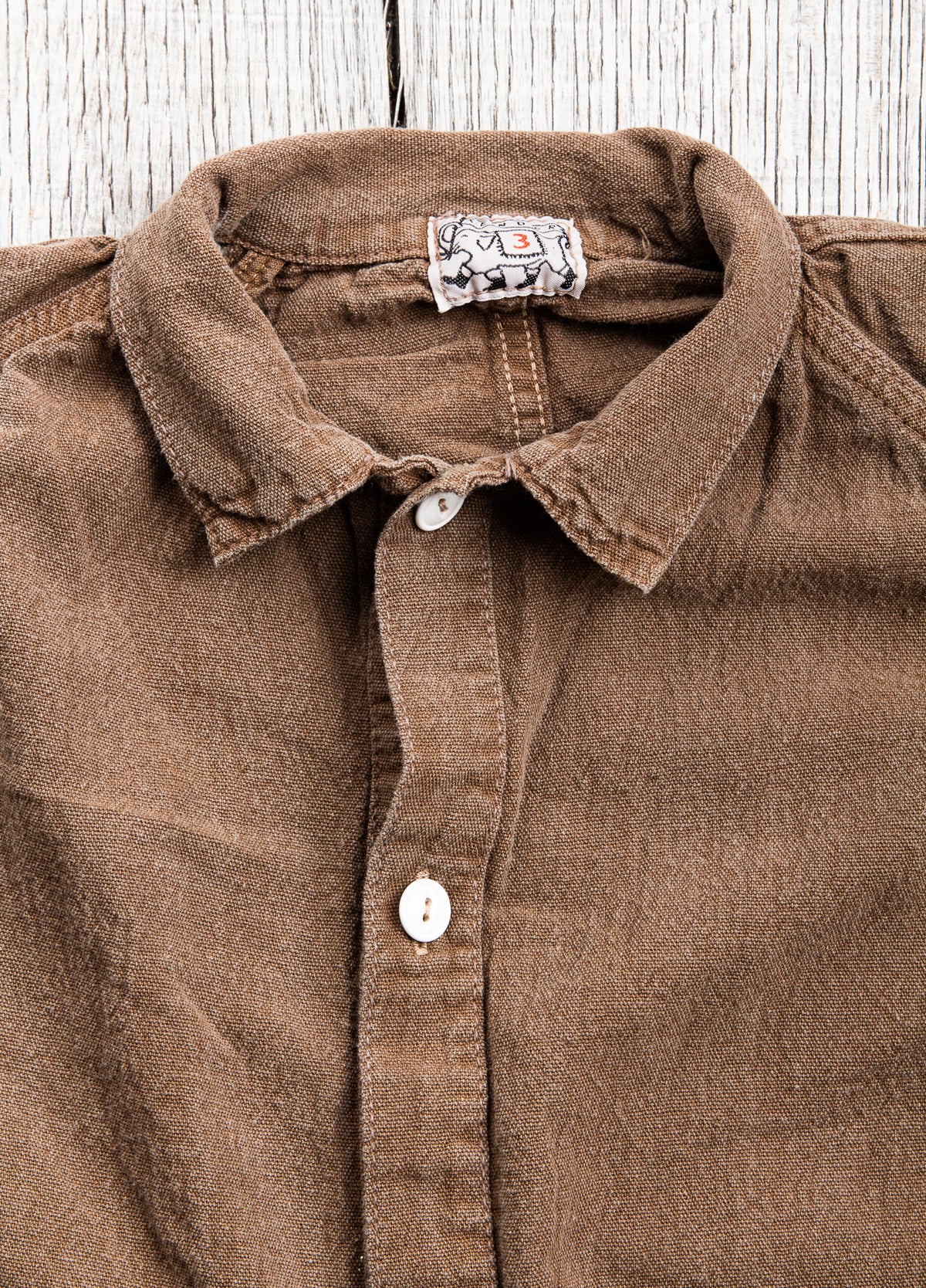 Tender Type 431 Long Sleeve Raglan Wallaby Shirt Walnut Dyed Wave Calico