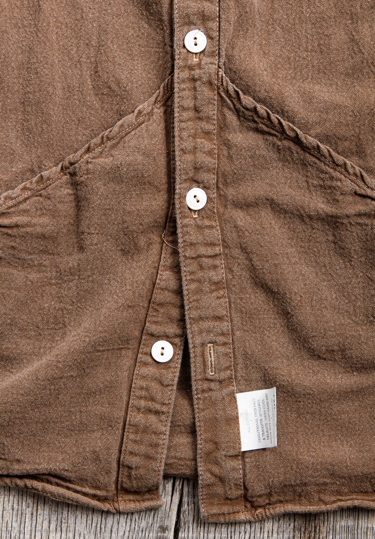 Tender Type 431 Long Sleeve Raglan Wallaby Shirt Walnut Dyed Wave Calico