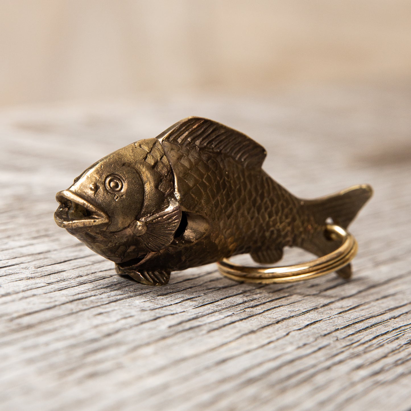 Tender Lost Wax Cast Brass Fish Whistle