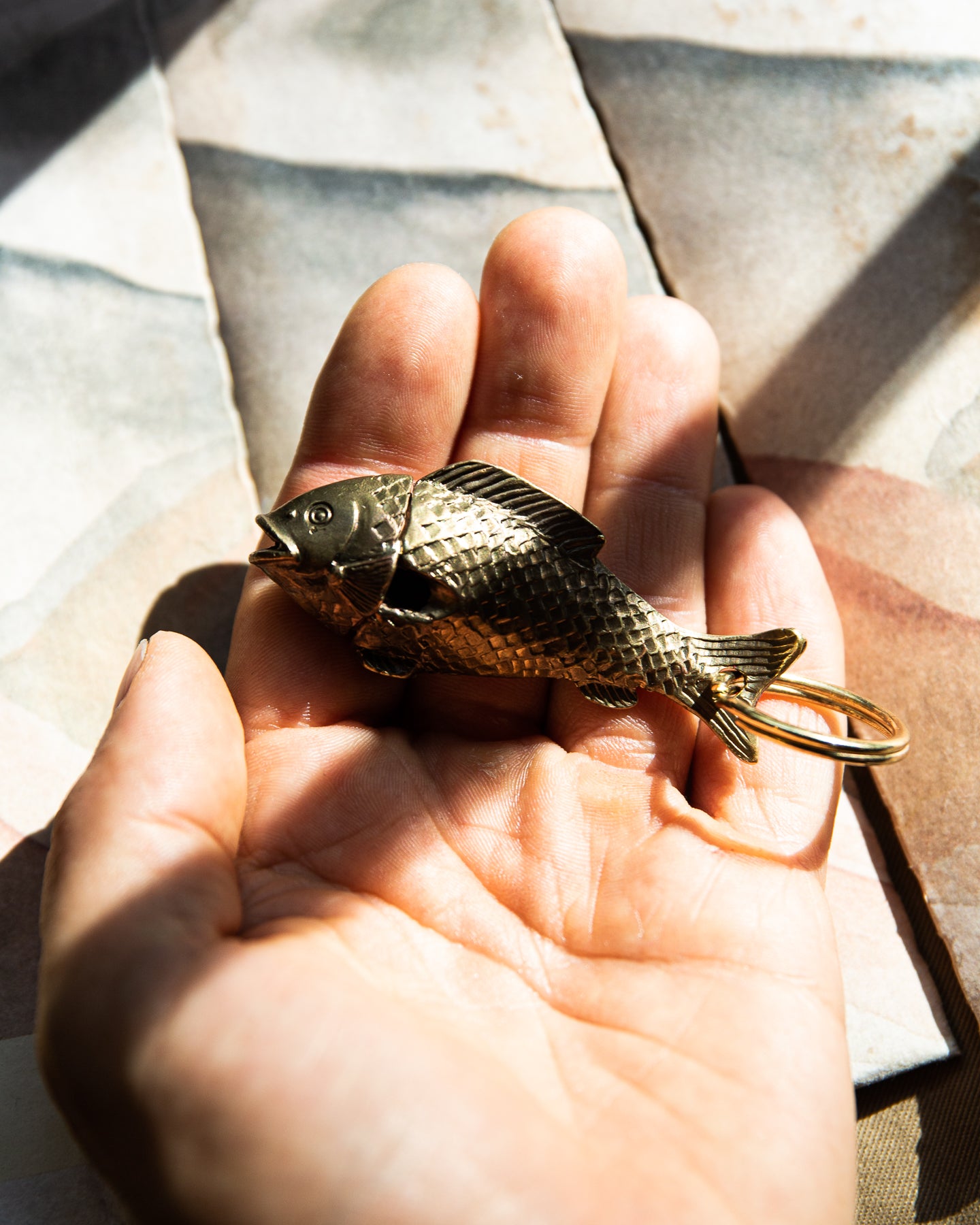 Tender Lost Wax Cast Brass Fish Whistle