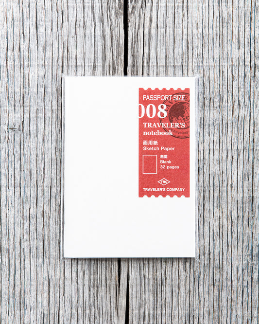 Traveler's Company #008 Passport Size Notebook Sketch Paper Refill