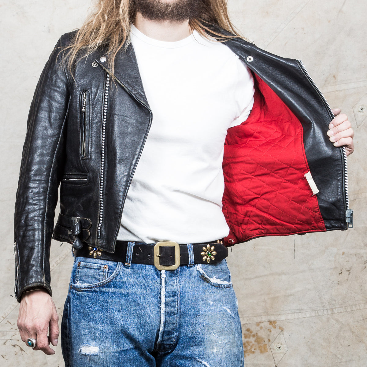 Vintage Lewis Leathers Lightning Jacket with Fringes