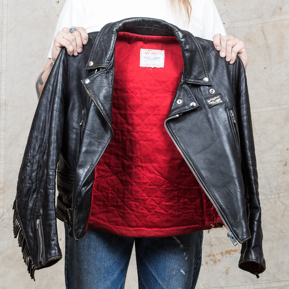 Vintage Lewis Leathers Lightning Jacket with Fringes