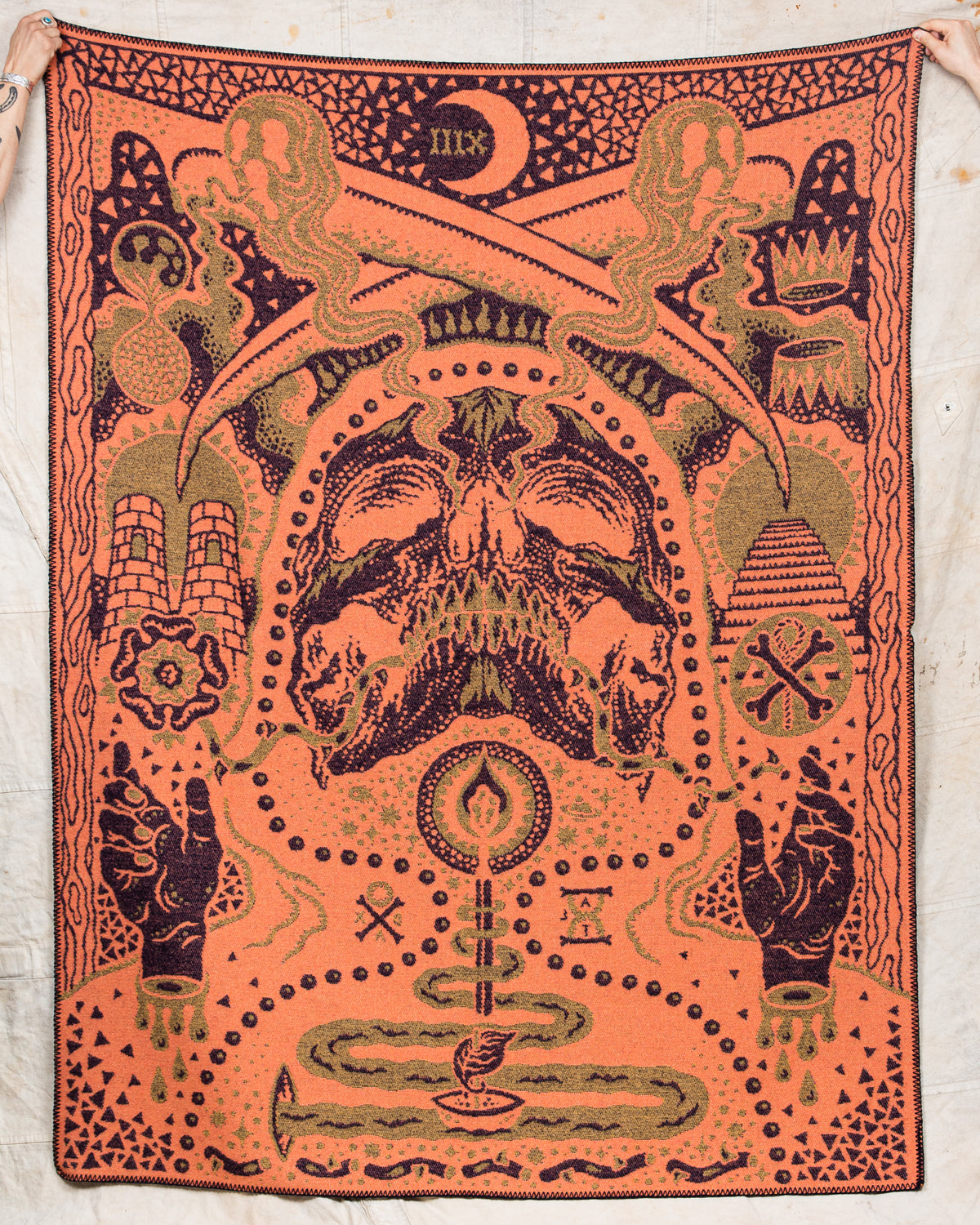 Indigofera x Björn Atldax Wool Blanket Tarot XIII