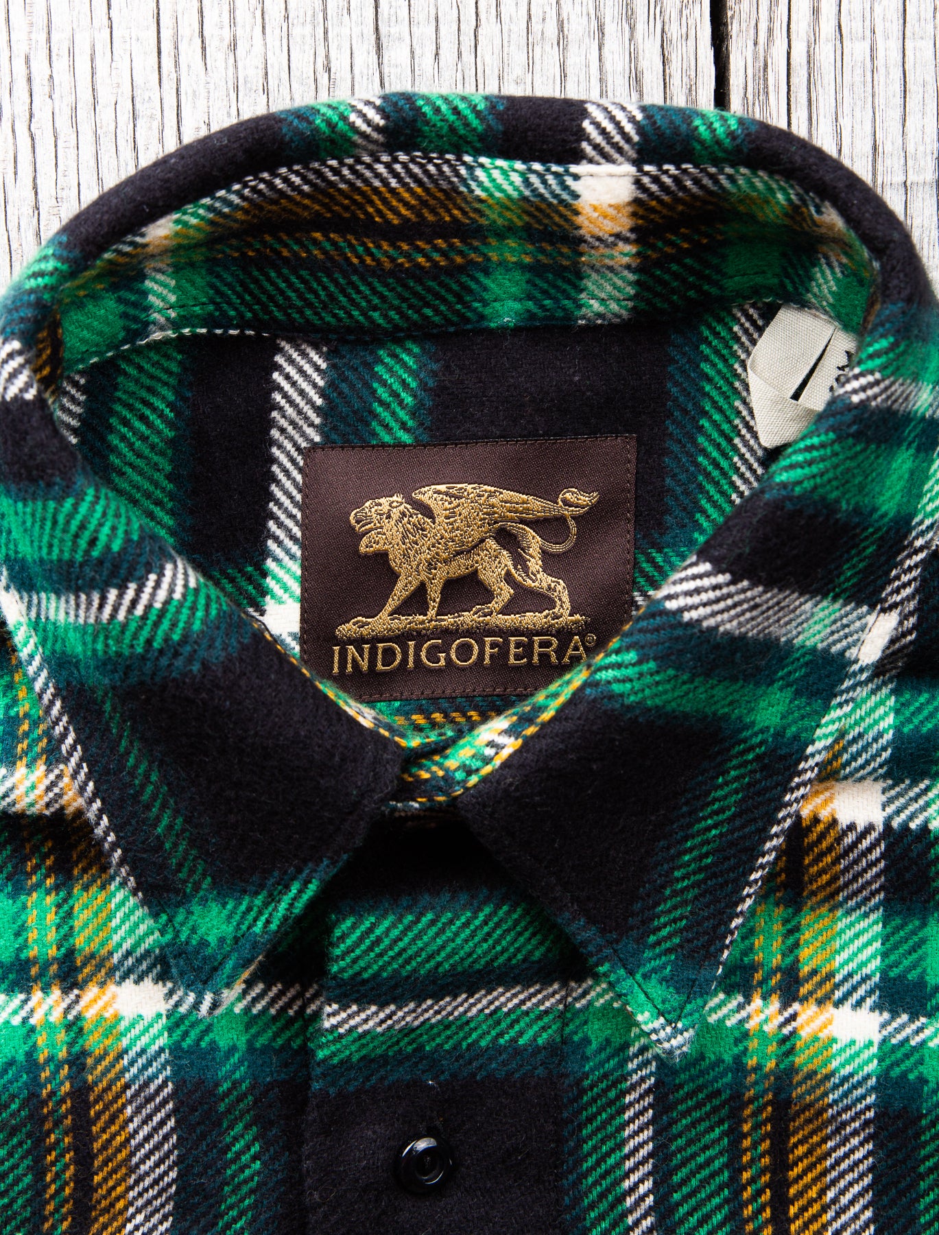 Indigofera Bryson Flannel Check Shirt Black/Green/Yellow