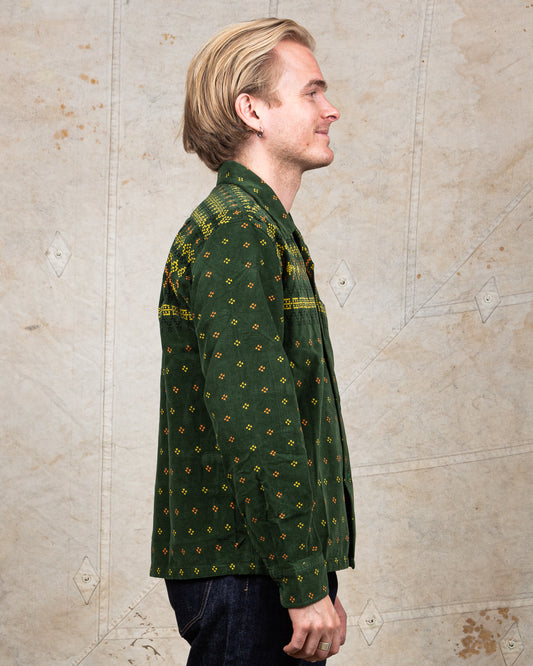 Sugar Cane  Style Eyes Corduroy Geometric Pattern Shirt