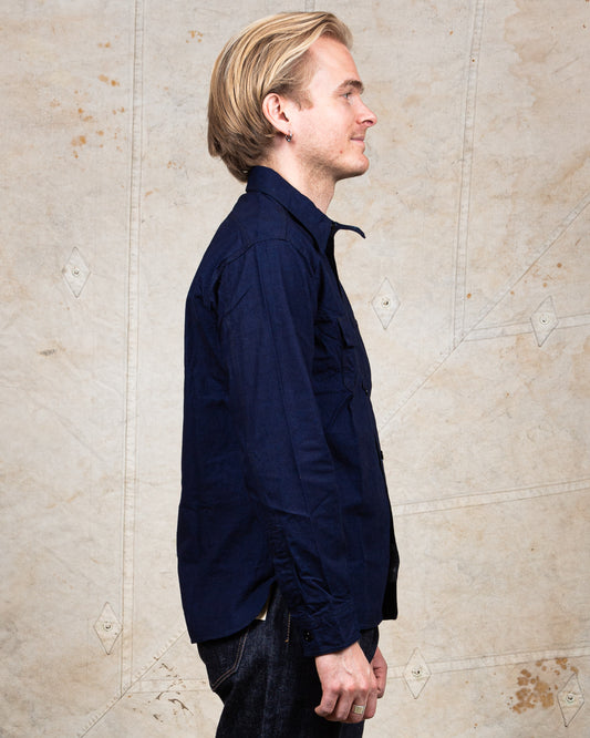 Sugar Cane & Co Fiction Romance 6oz. Indigo Chambray Work Shirt