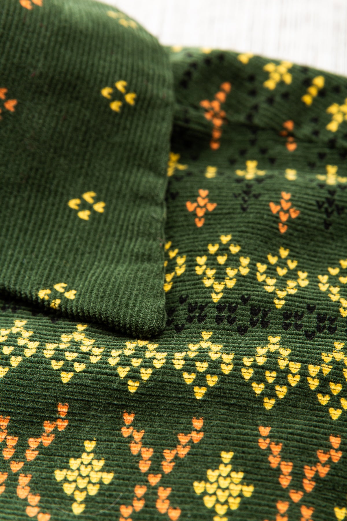 Sugar Cane  Style Eyes Corduroy Geometric Pattern Shirt