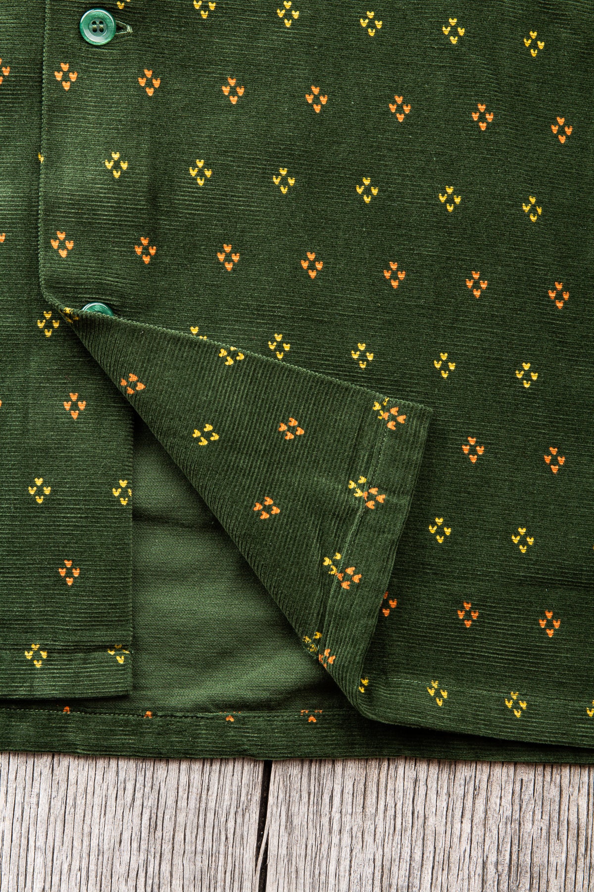 Sugar Cane  Style Eyes Corduroy Geometric Pattern Shirt