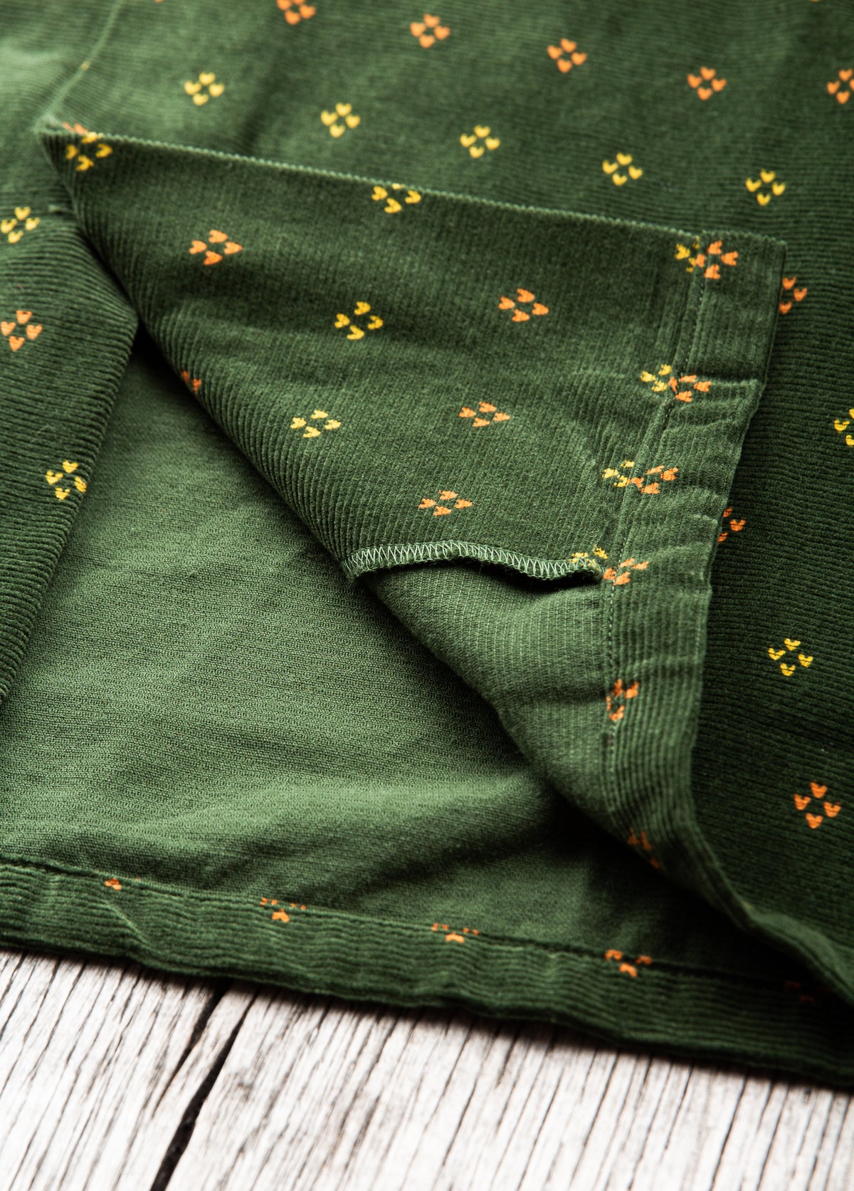 Sugar Cane  Style Eyes Corduroy Geometric Pattern Shirt