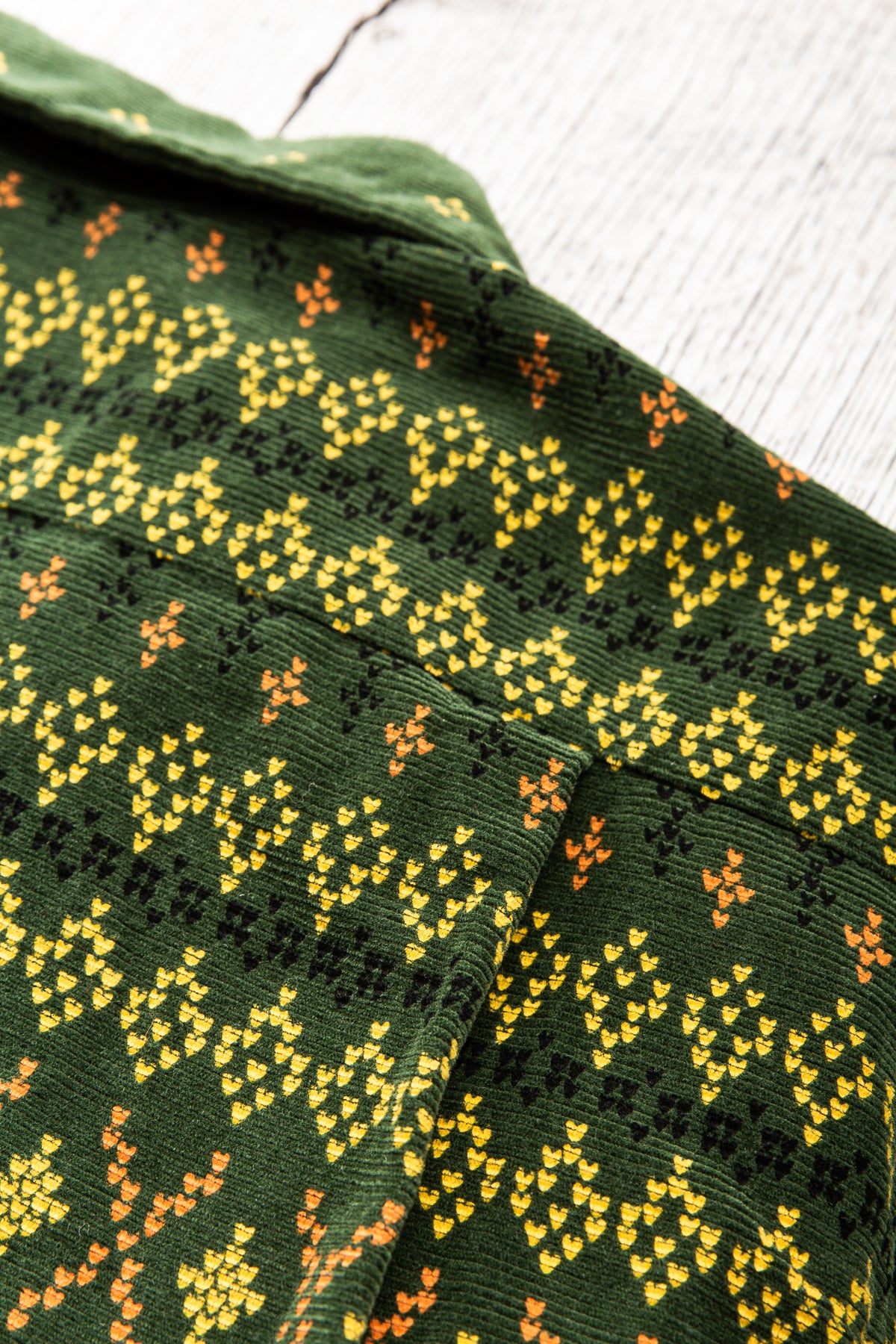 Sugar Cane  Style Eyes Corduroy Geometric Pattern Shirt