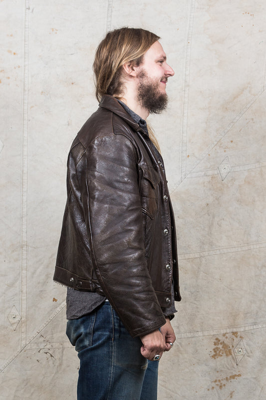 Original Vintage Levi's Shorthorn Big E Lined Leather Jacket