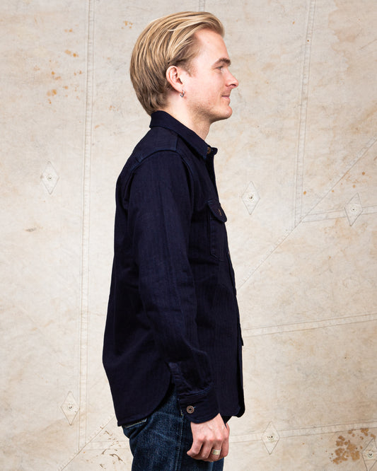 MOMOTARO JEANS Indigo HBT Work Shirt